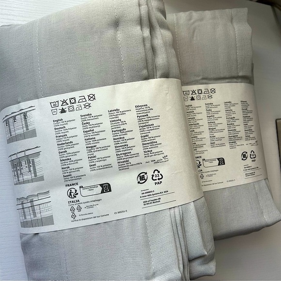 NWT 2 packs/4 panels IKEA Light Gray window curtains 57”x 98”L